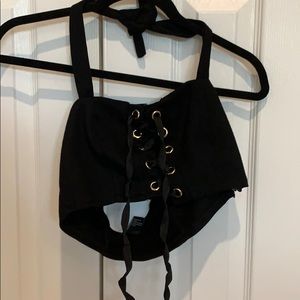 Forever 21 lace up halter top